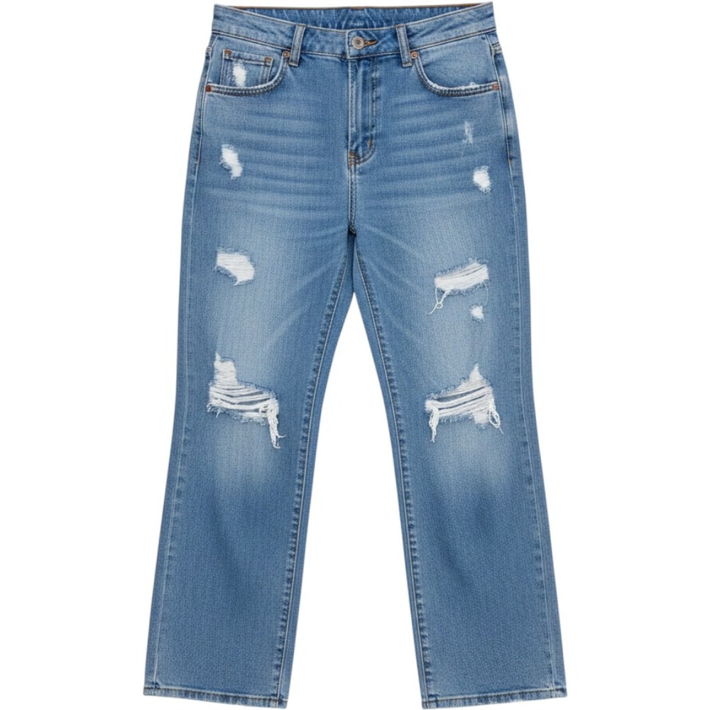Vanilla Star 90s Skater Jeans Light Wash Distressed High Rise Size 9 V23211-1